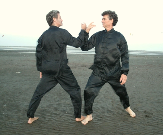 Ejercicio de tai chi en pareja.