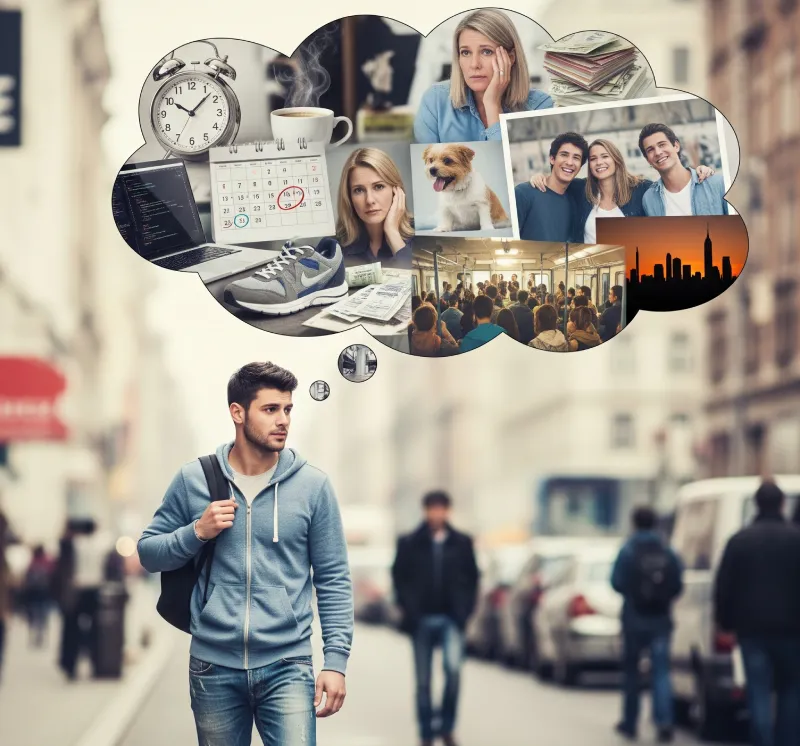 A menudo caminamos por la calle mientras mentalmente nos encontramos en otros sitios. Necesitamos conectar cuerpo y mente para avanzar en el camino de la autorrealización.